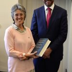 Kildare: Jacinta Prunty with Dr Philip Nolan, President of Maynooth University at the launch last week of her book The Monasteries, Magdalen asylums and reformatory schools of Our Pady of Charity in Ireland 1853-1973, in the Rhetoric House in Maynooth University. Photo: Rachel Beatty