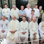 KERRY: The priests who celebrated the annual Mass for the Holy Souls at Rath cemetery, Tralee – attended by more than 2,000 people – pictured with the committee. From left, sitting: Canon Seamus Linnane, Fr Tadhg Fitzgerald PP, Fr Dan O’Riordan PP, VF, Fr Pat Crean-Lynch PP, Archbishop Tom Crean PP, Msgr Sean Hanafan VG and Fr Neill Howard CC; back, Joe Moynihan, Olga Tarantsoba, Fr John Buckley, Fr Bernard Healy CC, Fr Tomás O’Keeffe, Billy Locke, chairman<br />
Rath Committee, Danny and Kathleen Lawlor, Treasurer, Fr Kieran O’Brien Adm St. Mary’s Cathedral Killarney, Sonny and Elsie Healy, Noreen Hanafin, Denis O’Shea and Frances Quirke. Photo: John Cleary