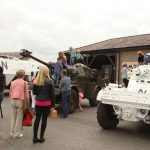 Children playing on the display from the Defence Forces.