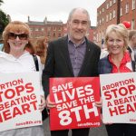 Tyrone football manager Mickey Harte with Kathleen Hennessy and Evelyn Meaney from Co. Tipperary.