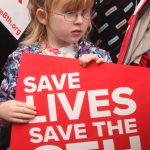 Rachel Tierney (5) from Galway at the Rally for Life in Dublin.