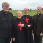 Westmeath: The Camillian religious community celebrated the feast of St Camillus with a novena in Killucan last week during which Bro. Augustine celebrated his 92th birthday: from left Fr Frank Monks, Bro. Augustine McCormack, Bro. John O’Brien and Fr William Coleman.