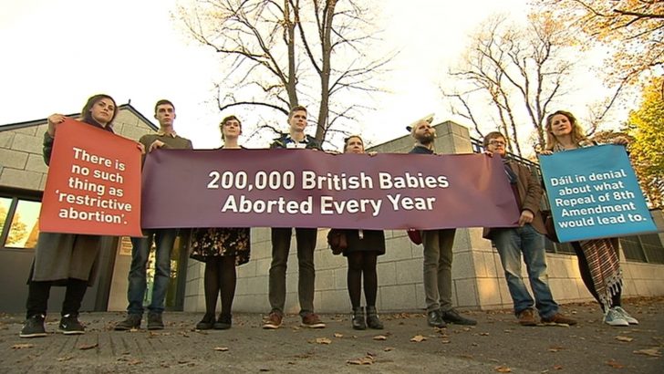 Campaigners demonstrate on 50th anniversary of abortion