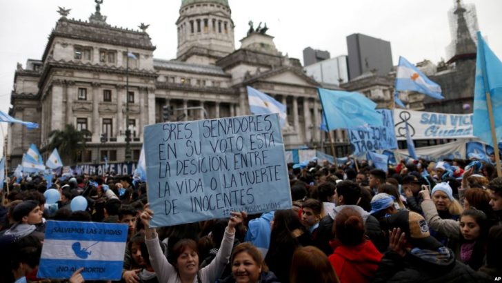 Senate in Argentina vote down abortion decriminalisation bill