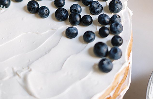 Enjoy a tasty summer treat with lemon and blueberry cake