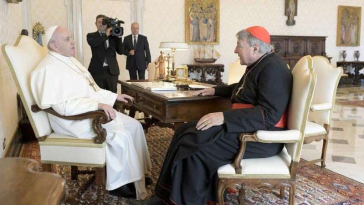 Pope Francis receives Cardinal George Pell