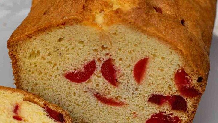 A traditional treat: cherry almond loaf cake