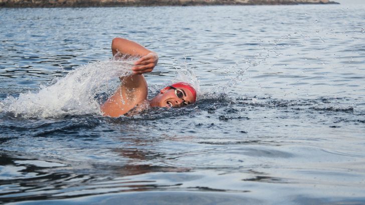 Braving the cold water