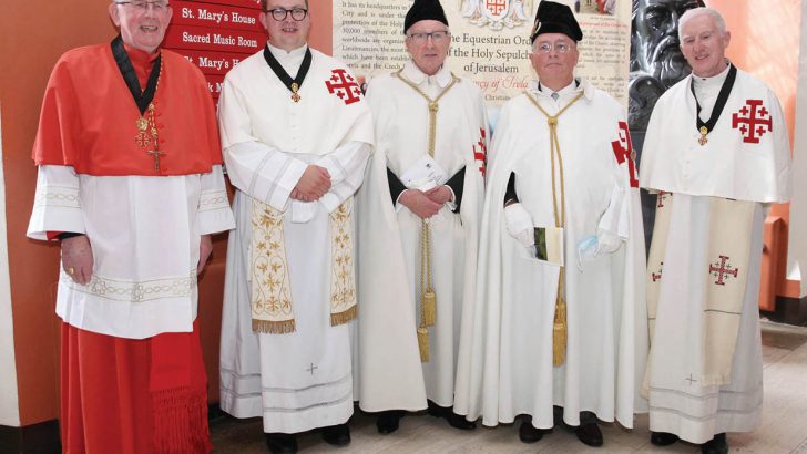 Cardinal Brady invests eight new members of Holy Sepulchre order