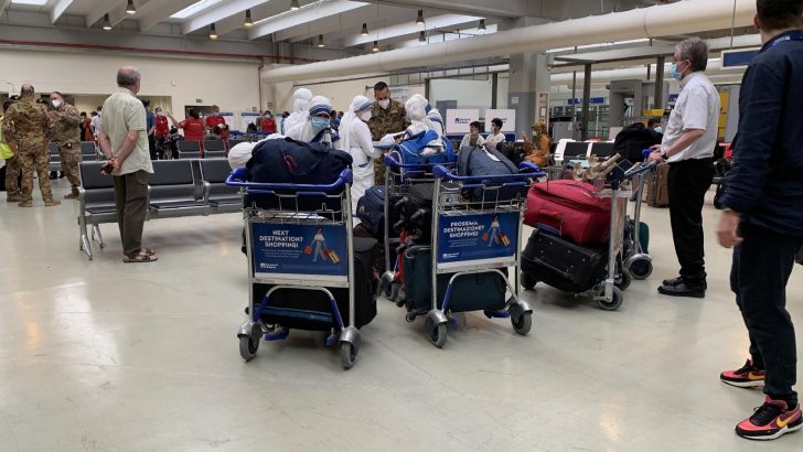 Missionaries of Charity and 14 disabled children from Kabul arrive at Rome airport