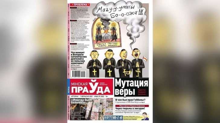 Belarus Church denounces anti-Catholic cartoon depicting priests as Nazis