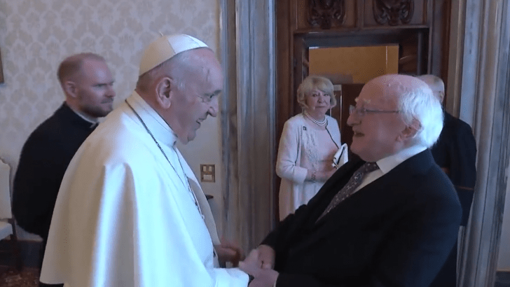 Pope welcomes ‘wise’ President Higgins to Vatican