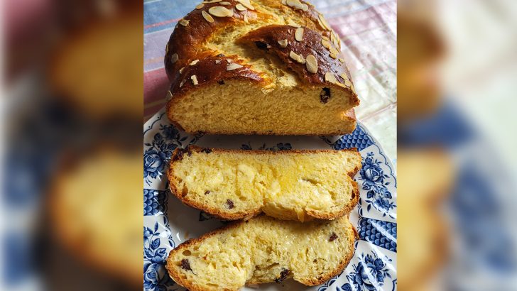 A traditional Czech Mazanec (Easter Bread)