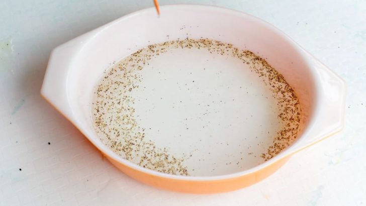 A soapy toothpick meets some pepper flakes