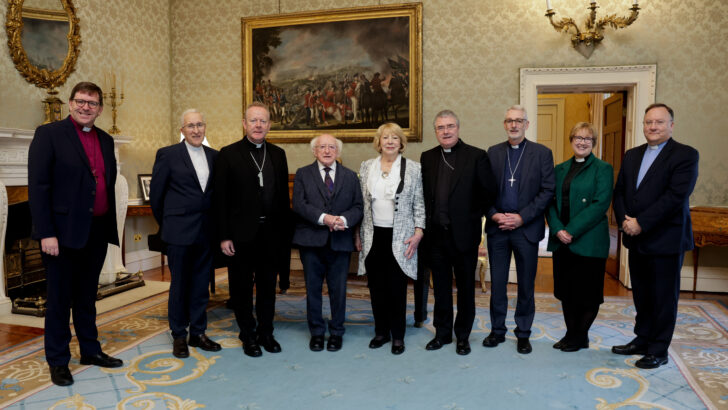 Work of peace still unfinished, Church leaders tell President Higgins