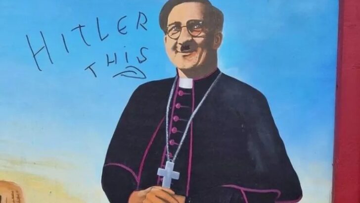 Mural of Irish WWII hero priest vandalised in Kerry