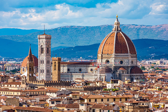 The running of the motorbikes in Florence