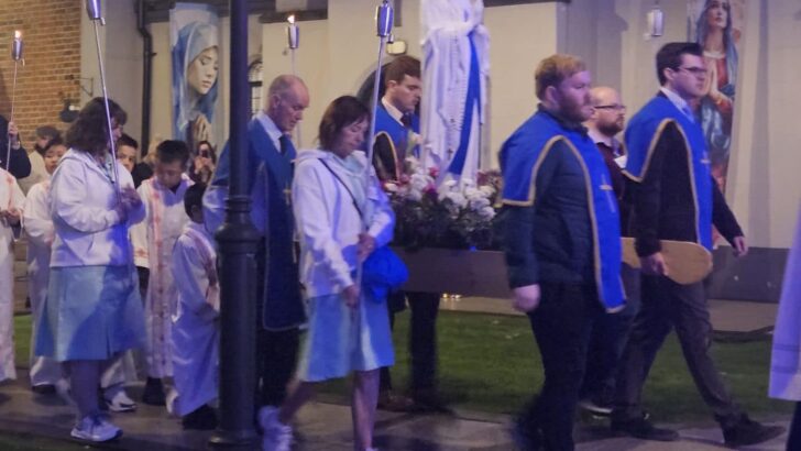 Candlelight and prayers for St Bernadette