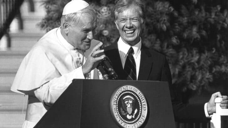 Jimmy Carter was first president to host a Pope